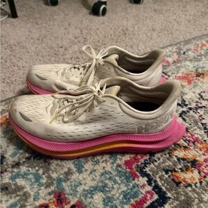 Hoka Women's Pink and Cream Athletic Shoes
